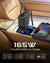 OHLPRO Retractable car charger for iPhone, Samsung, and other USB-C devices